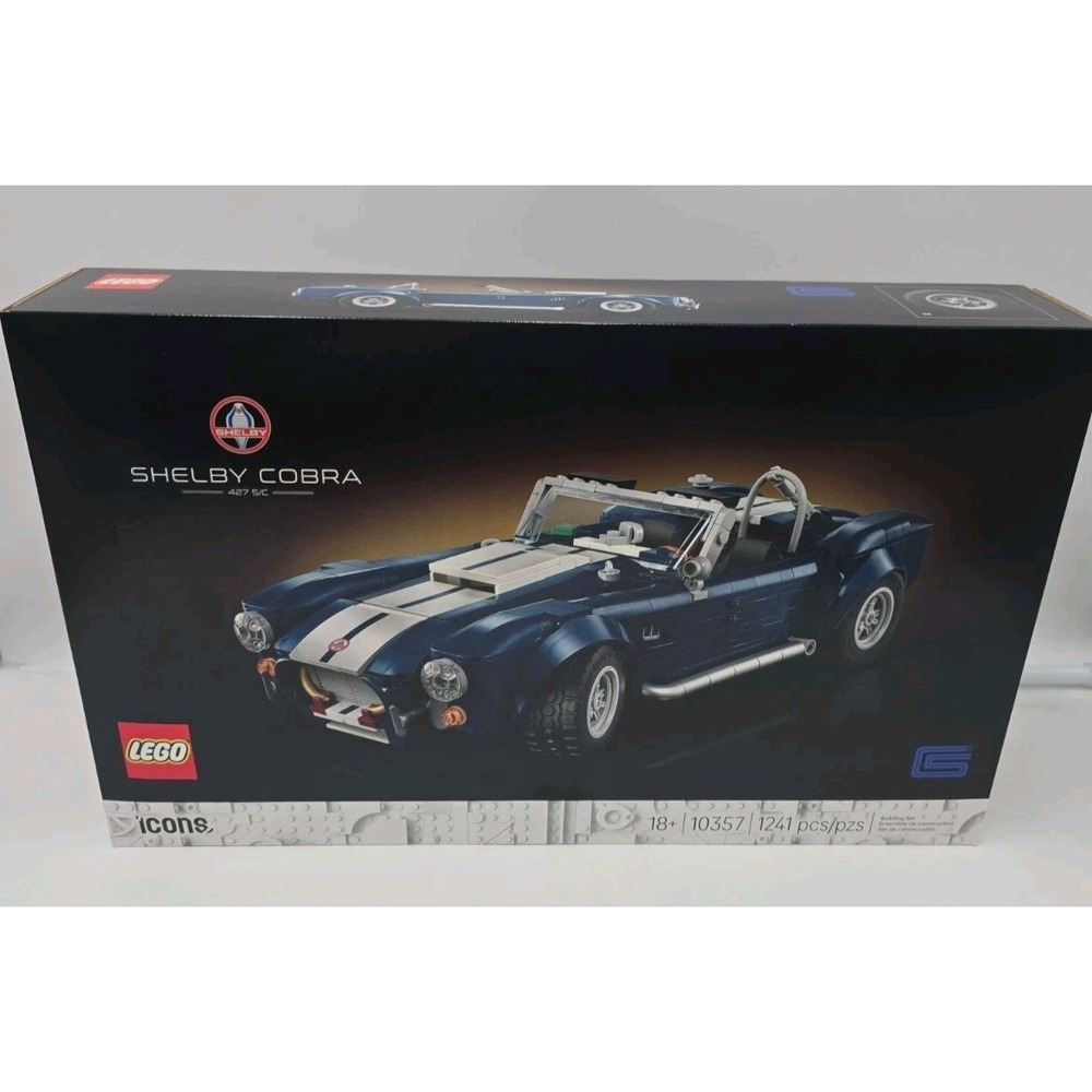 LEGO Icons Shelby Cobra 427 S/C Car Building Set 10357 -1241 Pieces - New Sealed